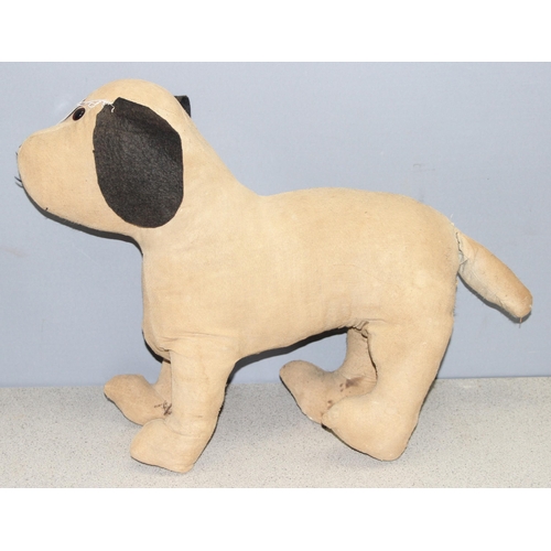 1539 - Vintage straw filled toy dog with glass eyes, approx 44cm high