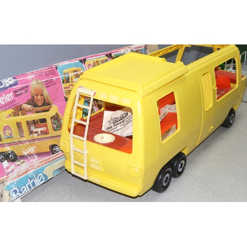 1541 - Vintage Barbie Star Traveller Motorhome in yellow, with partial box, approx 88cm long