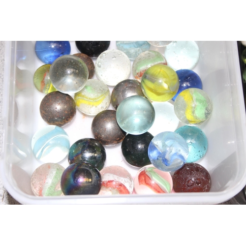 1544 - Qty vintage and later glass marbles, some large, approx 2.2kg gross