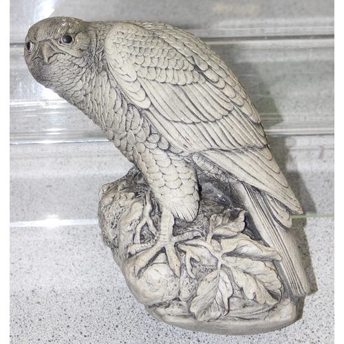 1734 - A good quality cast concrete eagle figure and other assorted items to incl Dartington crystal glass ... 