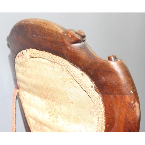 182 - Victorian mahogany balloon back chair with carved details