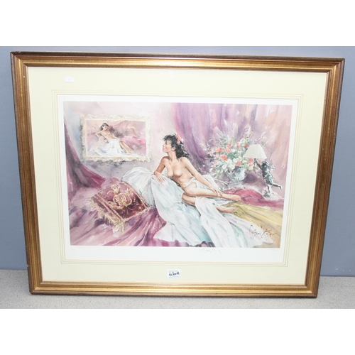 420A - 2 prints: Gordon King (1939-2023) limited edition print in frame of a semi-nude lady 198/850, signed... 