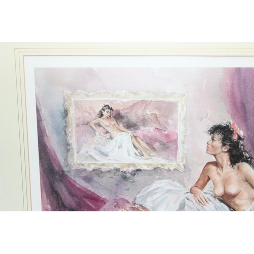 420A - 2 prints: Gordon King (1939-2023) limited edition print in frame of a semi-nude lady 198/850, signed... 