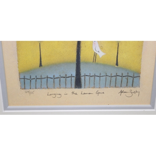 429A - Mix of original artworks and prints to incl: an abstract limited edition print (129/375) of 'Longing... 