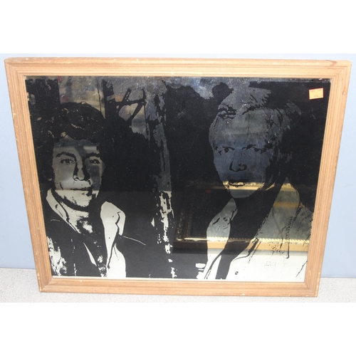 475 - Mix of pictures and mirrors, to incl Starsky & Hutch mirror, Buddy Miller poster etc, largest approx... 