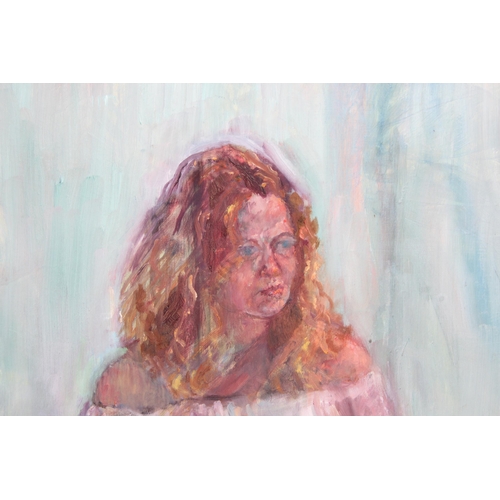 478 - 3 original unframed oil on canvas of females, largest approx 76cm x 61cm