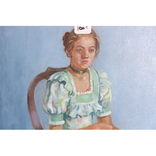 478 - 3 original unframed oil on canvas of females, largest approx 76cm x 61cm