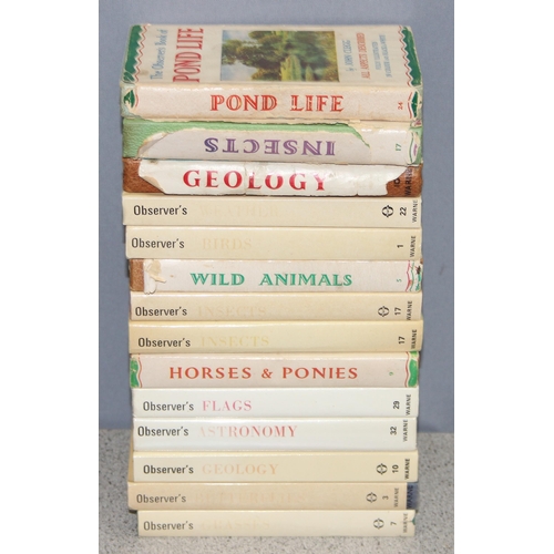 503A - 14 x Observer books to incl Wild Animals, Pond Life, Flags etc