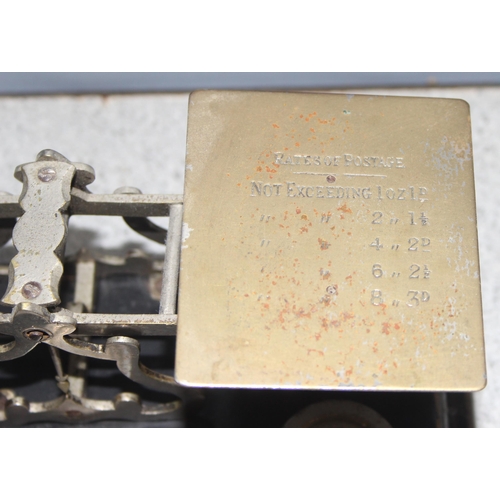 684 - 2 sets of vintage postal scales with weights, one by Sampson Mordan & Co