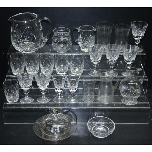 1755 - A large qty of assorted antique and later glassware, mainly crystal and cut glass to incl a set of 6... 