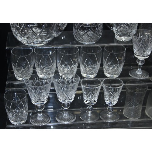 1755 - A large qty of assorted antique and later glassware, mainly crystal and cut glass to incl a set of 6... 