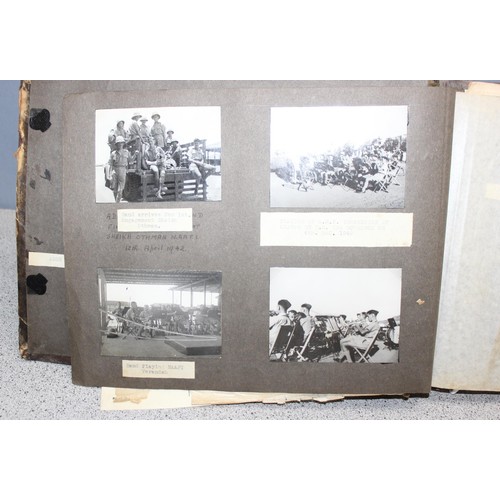 1416 - A vintage WW2 period photograph album and contents, some military interest to inc Egypt and the Midd... 