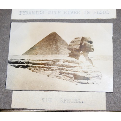 1416 - A vintage WW2 period photograph album and contents, some military interest to inc Egypt and the Midd... 