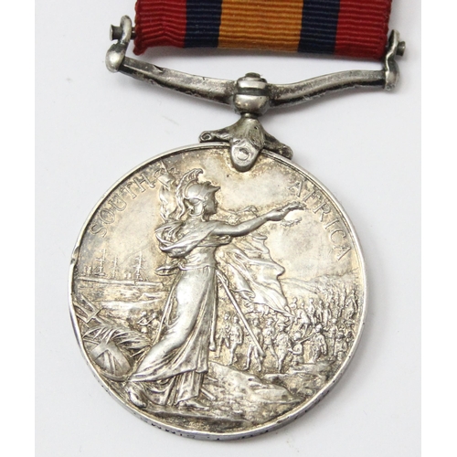 1470 - A Boer War QSA medal, awarded to 6547 Private T Simms of the Wiltshire Regiment, with ribbon