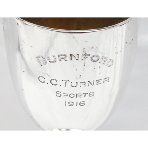 1080 - A silver trophy cup, London 1915 by the Goldsmith's & Silversmiths Company, marked for 