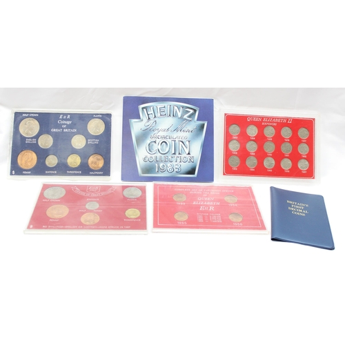 1202 - 6 assorted British decimal and pre-decimal coins sets