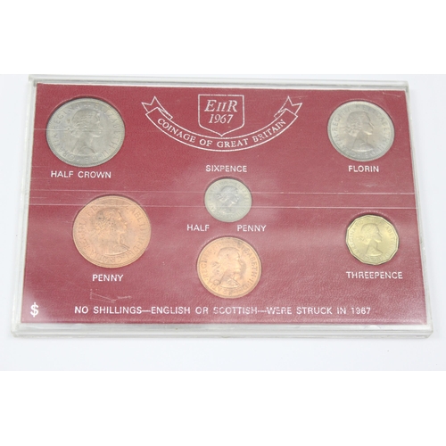 1202 - 6 assorted British decimal and pre-decimal coins sets