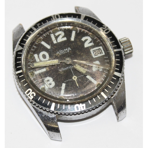 1304 - A vintage Arima divers watch with mechanical movement and a vintage Aurex divers watch (2)