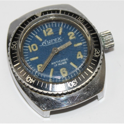 1304 - A vintage Arima divers watch with mechanical movement and a vintage Aurex divers watch (2)