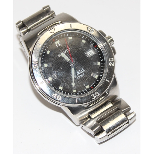 1305 - A vintage Seiko Kinetic Auto Relay 5J32-0AL8 watch with stainless steel strap and case, case approx ... 