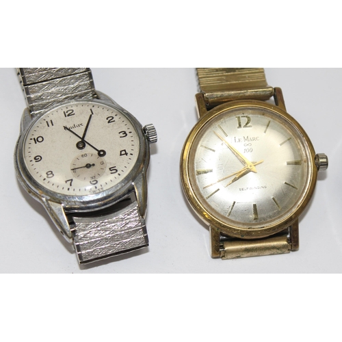 1326 - 4 assorted vintage watches to inc 3 with expanding straps, Tugaris Automatic, Rendex, Le Marc & Auda... 