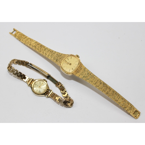 1328 - A vintage gold plated ladies Bucherer cocktail watch and a gold plated Timex watch