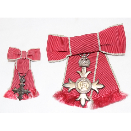 1400 - A pre-1952 period female MBE medal and miniature, in original Royal Mint box