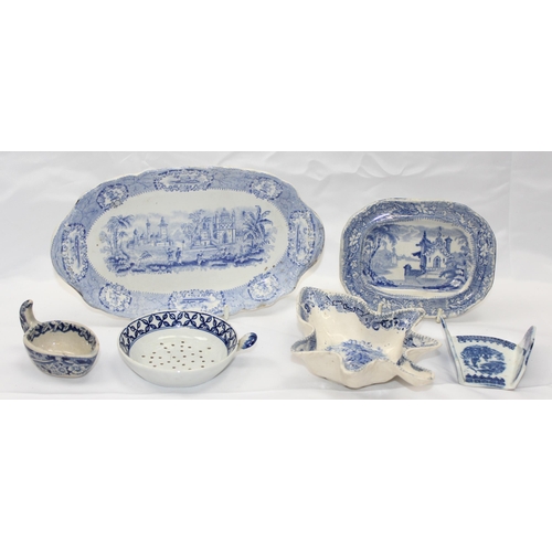 1699O - Qty of assorted antique miniature blue and white pottery and porcelain items, some unusual shapes to... 