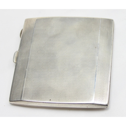 1001 - An Art Deco period silver card case with engine turned decoration, Birmingham 1934 by S.M. Levi Limi... 