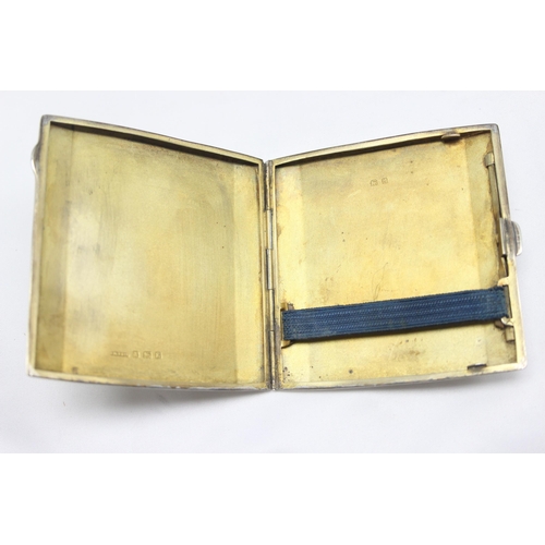 1001 - An Art Deco period silver card case with engine turned decoration, Birmingham 1934 by S.M. Levi Limi... 