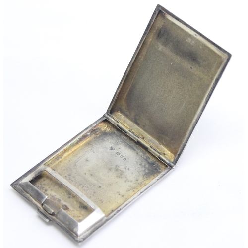 1029 - An Art Deco period silver matchbook cover, London 1936 by Richard Woodman Burbridge of Harrods, appr... 