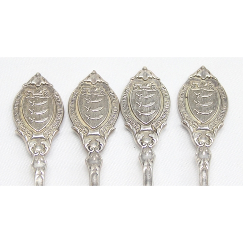 1050 - A set of 4 silver pastry forks bearing the crest for Middlesex County Automobile Club, London 1933 b... 