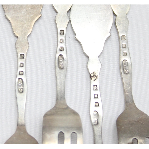 1050 - A set of 4 silver pastry forks bearing the crest for Middlesex County Automobile Club, London 1933 b... 