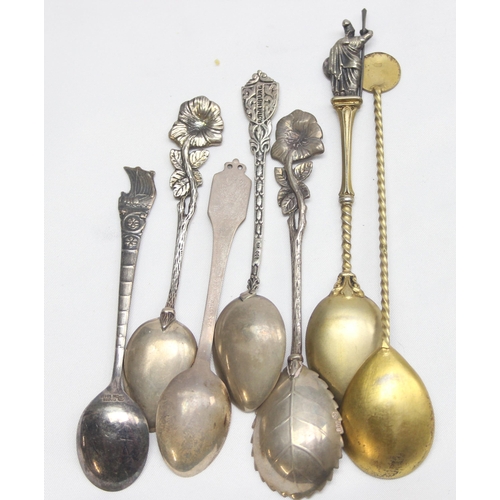 1051 - Qty of assorted silver collectors spoons, some with enamel decoration, mostly marked but all XRF tes... 