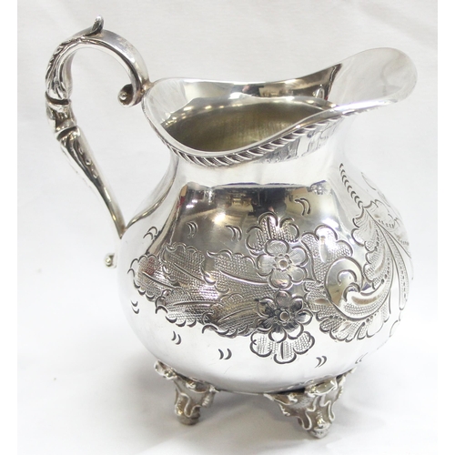 1056 - A highly decorated antique 4 piece silver-plated tea set to include tea pot, hot water jug, sugar an... 