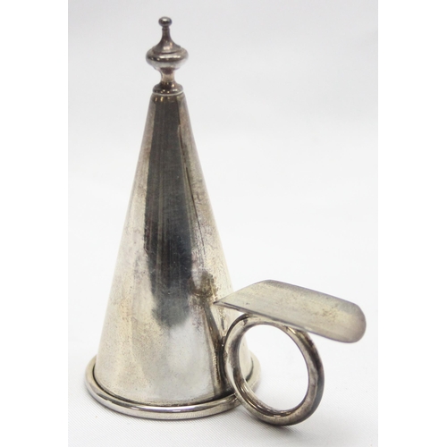 1065 - A silver candle snuffer, London 2001 by David R Mills, approx 25.99g gross