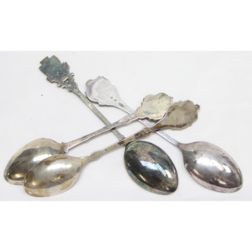 1076 - 10 assorted vintage silver and enamel collectors tea spoons, all with full English hallmarks, approx... 