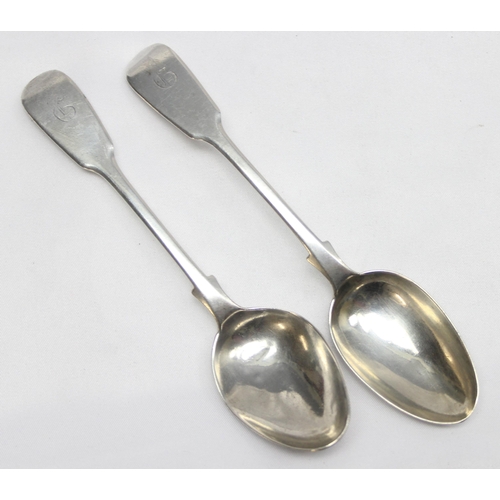 1084 - A pair of Exeter silver teaspoons, Exeter 1865 by Josiah Williams & Co (James & Josiah Williams), ap... 