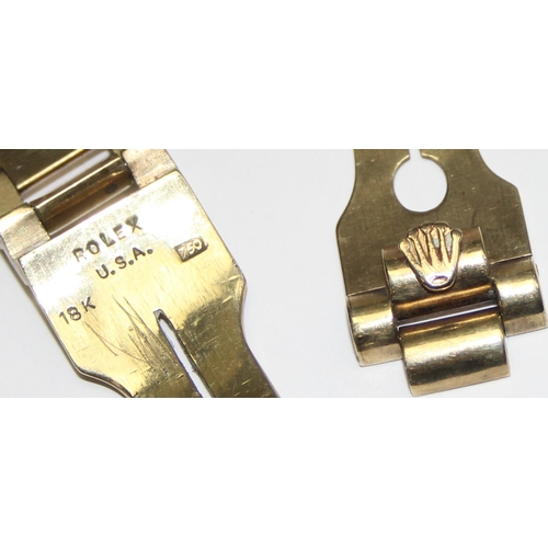 1100 - 9ct gold watch strap in pieces, marked 750 but XRF tests as 9ct gold, approx 38.98g gross