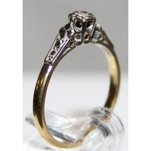 1125 - 18ct gold illusion set solitaire diamond ring, marked and XRF confirmed, approx size O, approx 2.63g... 