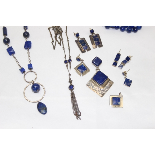 1151 - Qty of assorted silver and lapis mounted jewellery