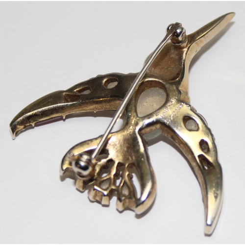 1160 - Alfred Philippe for Trifari, a rare mid-century costume jewellery brooch formed as a flying bird, se... 