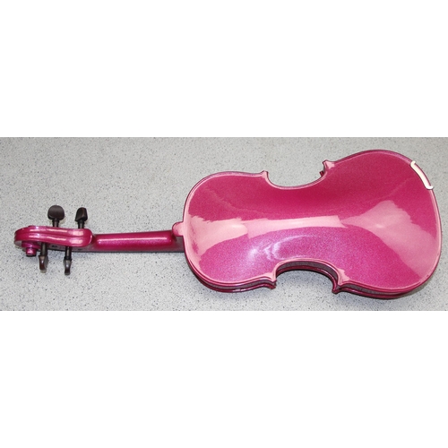 606 - 3/4 size pink 'Harlequin' violin in case by Stentor Music Co Ltd with bow