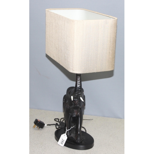 260 - David Hunt designed Elephant table lamp, approx 58cm tall