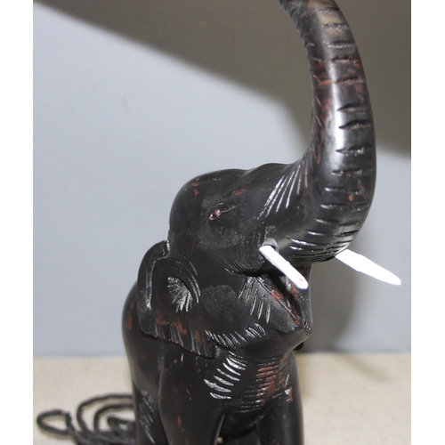 260 - David Hunt designed Elephant table lamp, approx 58cm tall