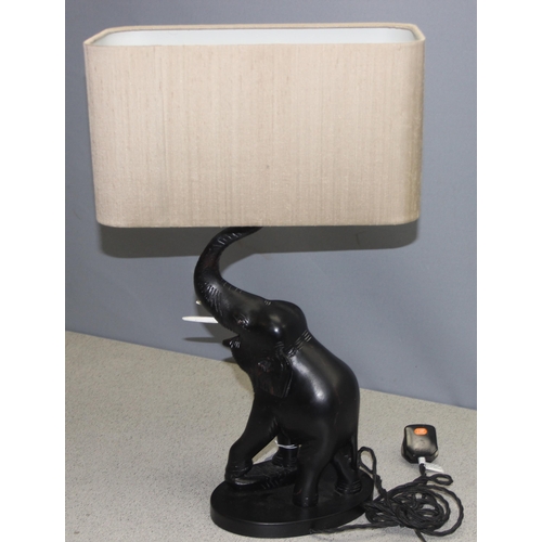 260 - David Hunt designed Elephant table lamp, approx 58cm tall