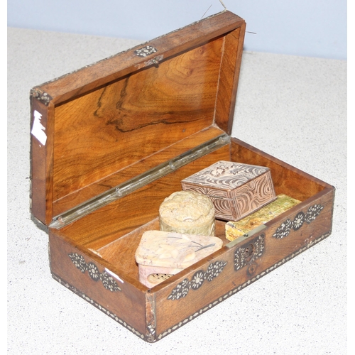 294 - Qty of assorted wooden and other boxes, antique and later to inc a Garrards cufflink box etc