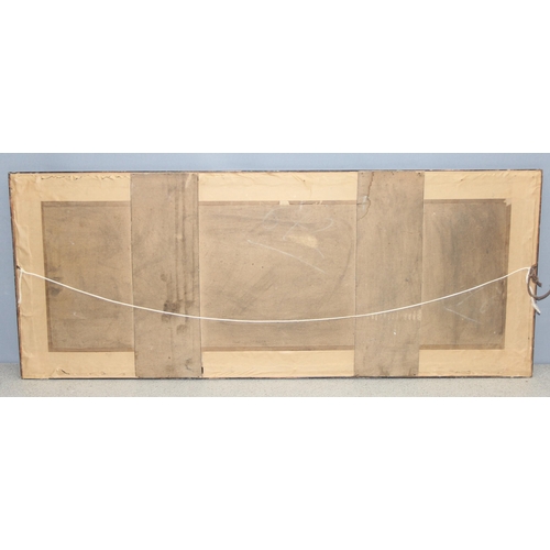 487 - Vintage hand painted Oriental silk panel depicting blue birds among foliage, approx. 97cm x 40cm