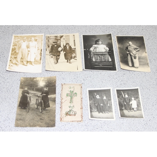 543 - A vintage autograph album with interesting photographic postcards, c.1920's-30's