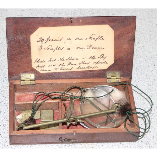 691 - Mixed lot of scientific related items to include apothecary scales, Triner Airmail scales & 2 globe ... 